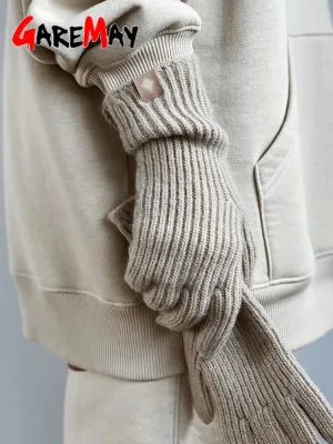 Autumn Winter Gloves Green Elegant Warm Vintage Gloves Knitted