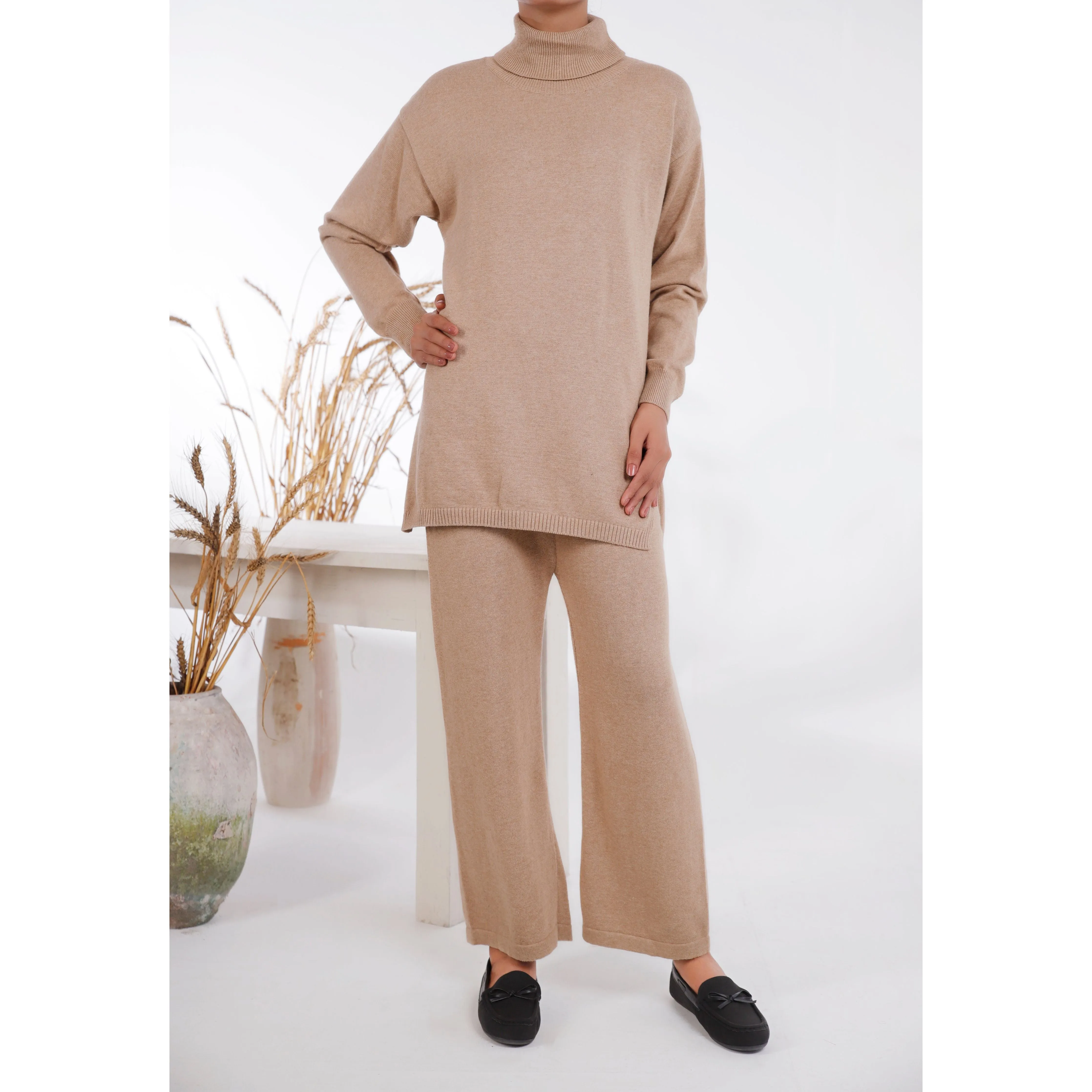 Beige Sweaters Co-ord Set PW4856