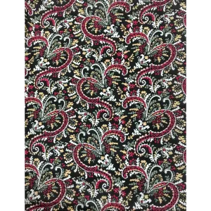 Black Calico Print Silk Scarf