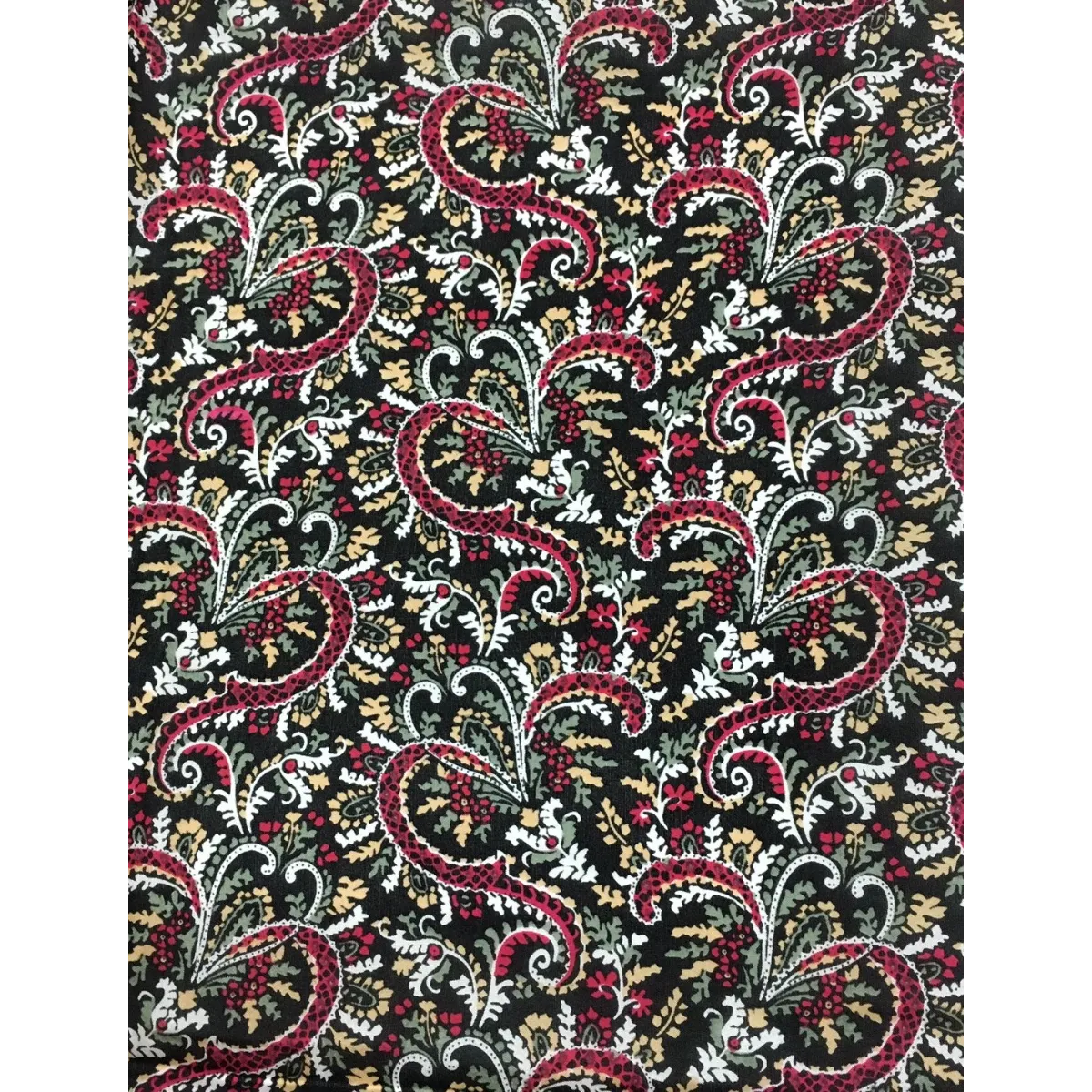 Black Calico Print Silk Scarf
