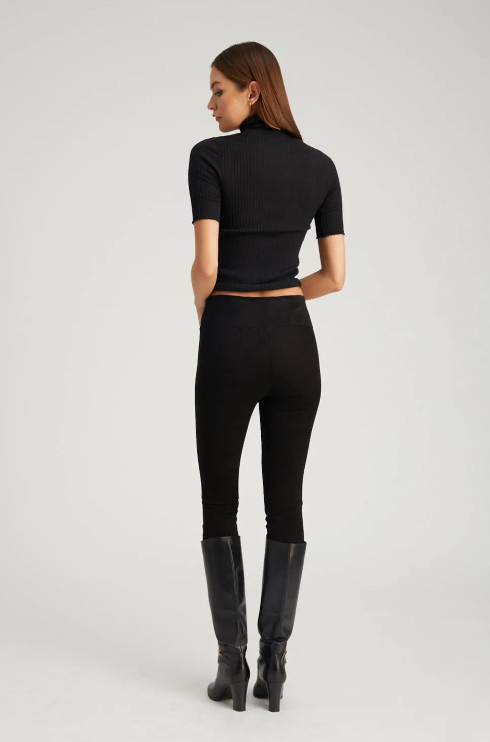 Black Suede Crop