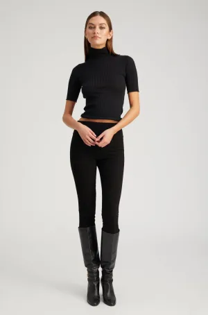 Black Suede Crop