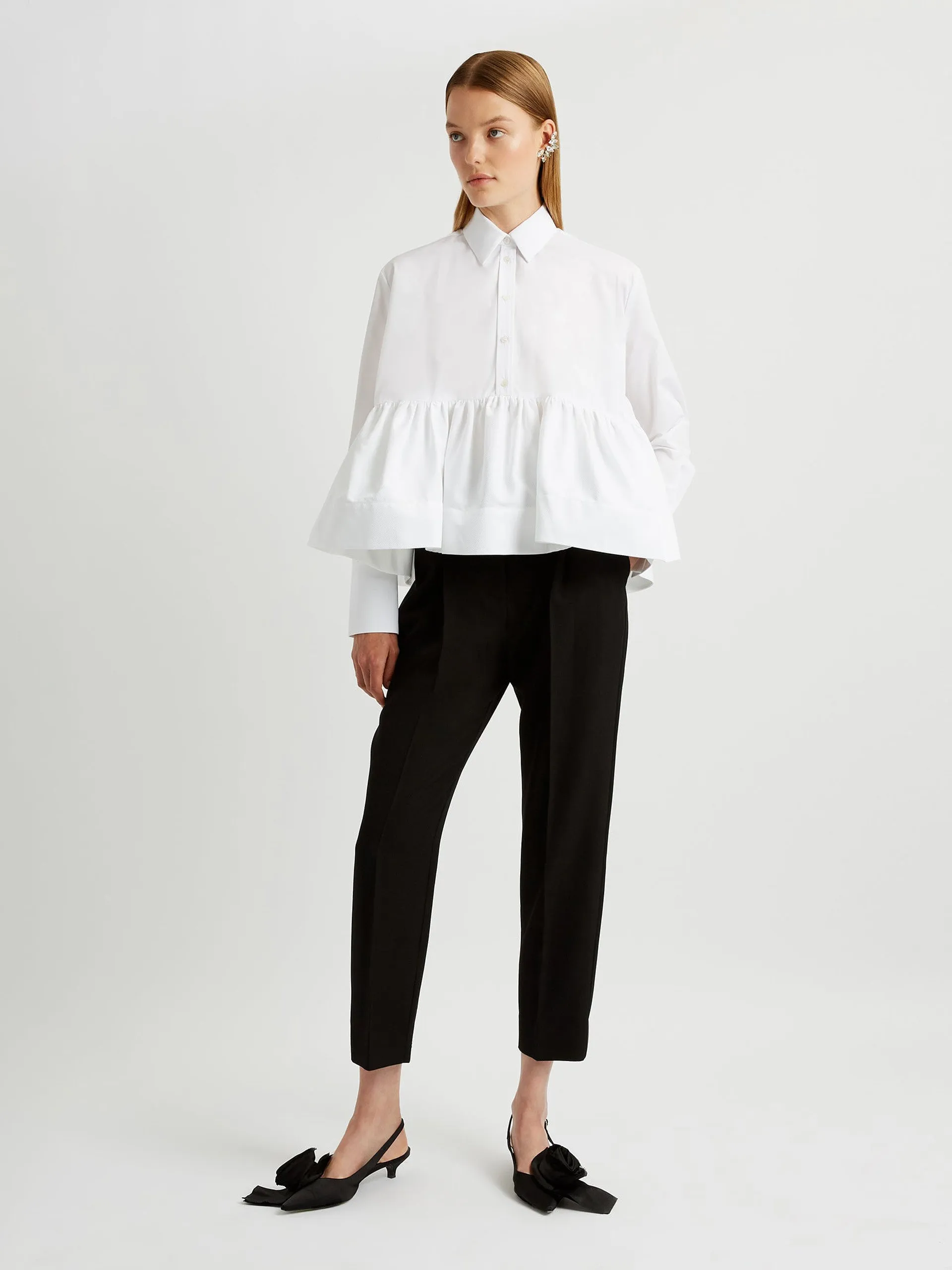 Blouse with ruffle detail