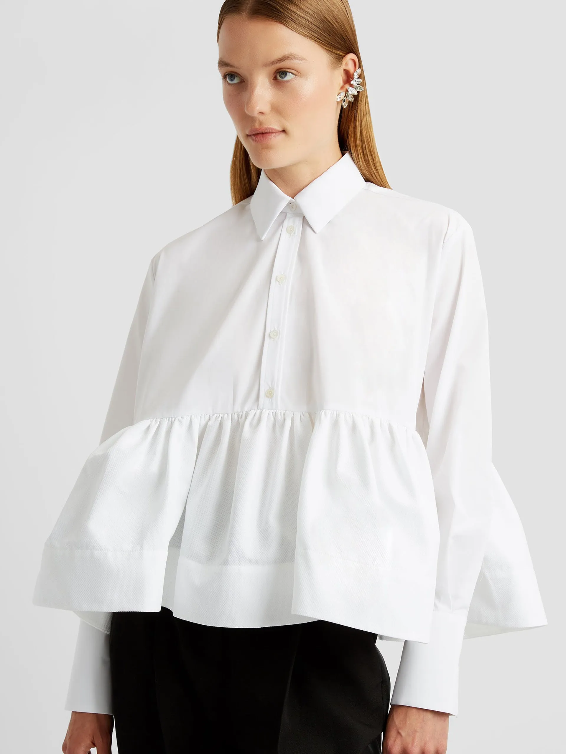 Blouse with ruffle detail