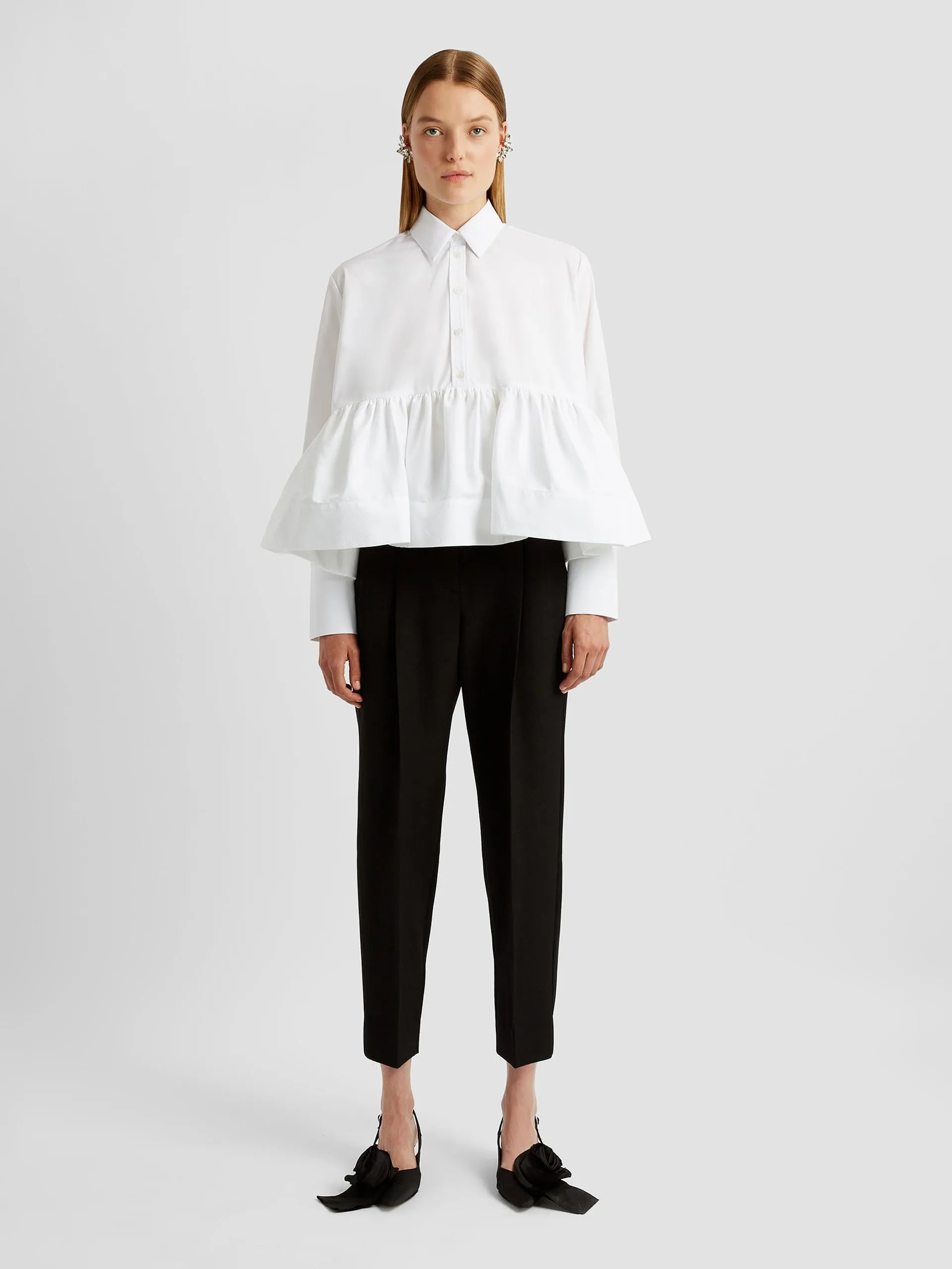 Blouse with ruffle detail