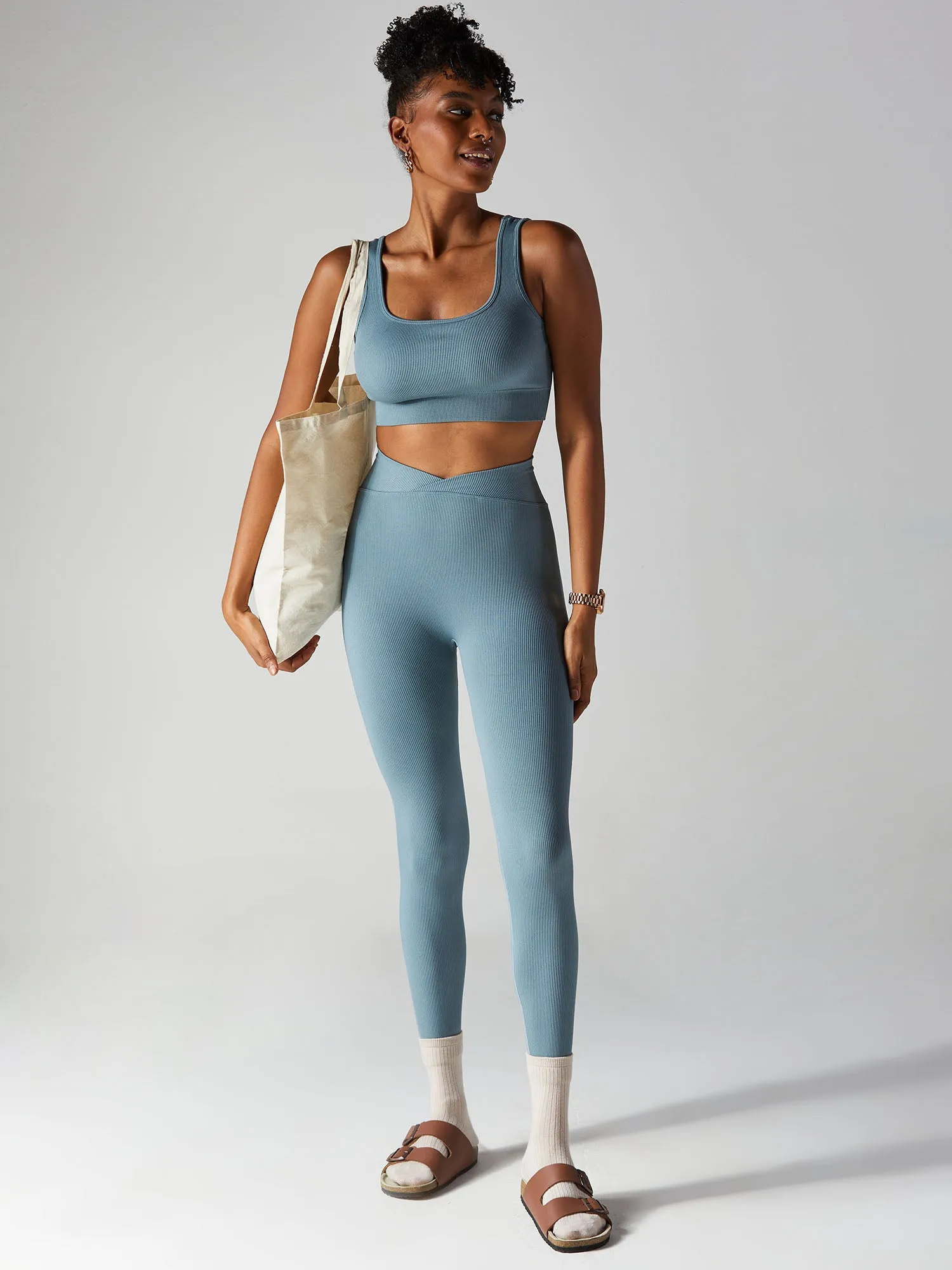 Blue-grey Aspire V-Waist Leggings