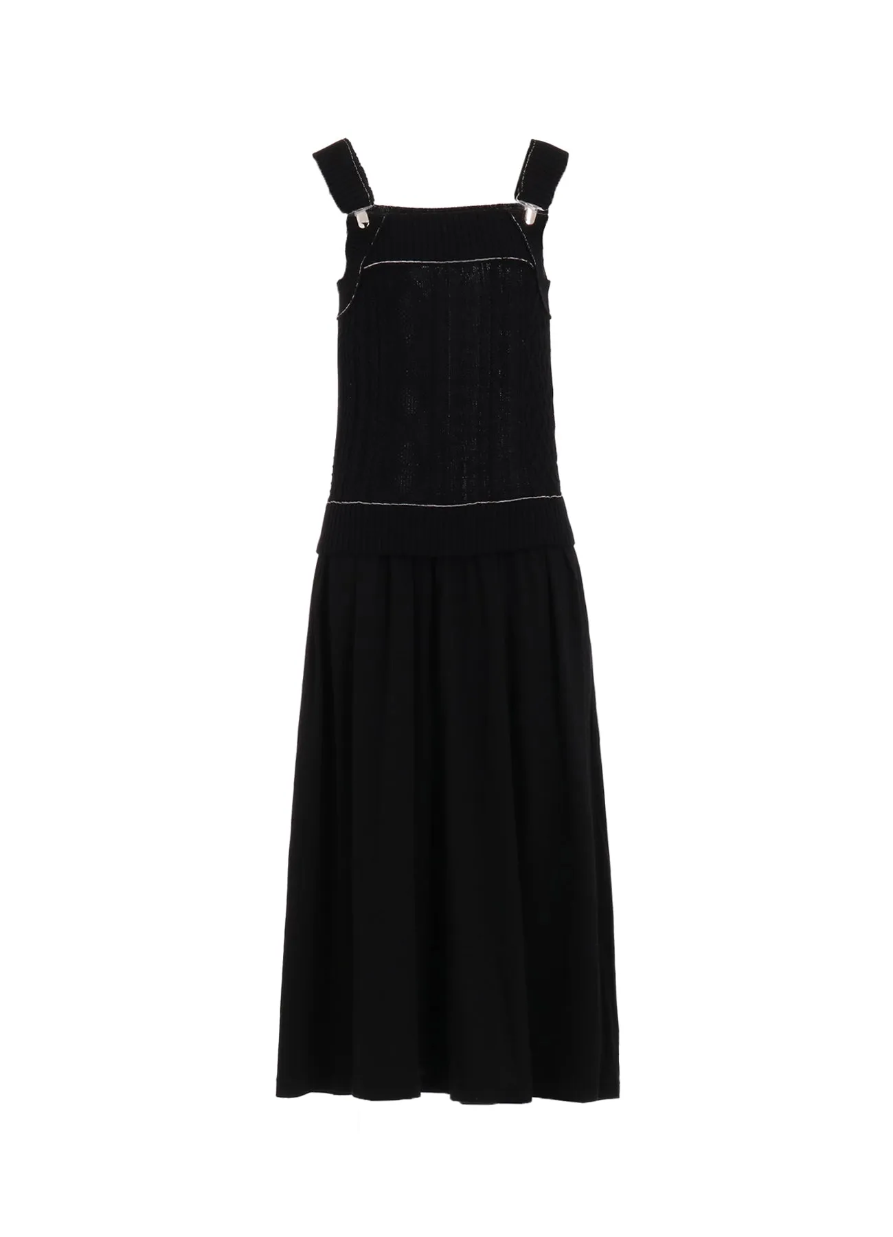 CABLE KNIT/JERSEY SUSPENDER DRESS