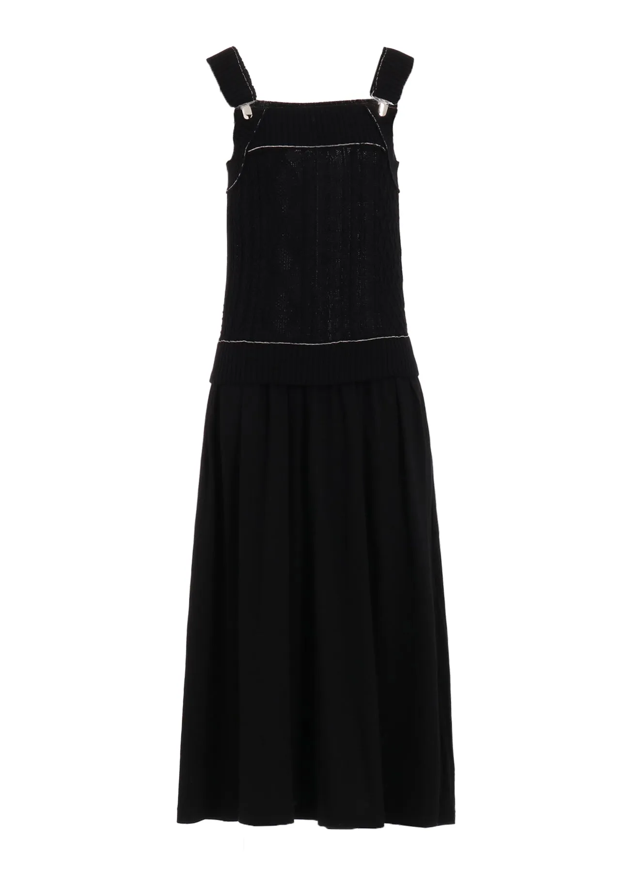 CABLE KNIT/JERSEY SUSPENDER DRESS