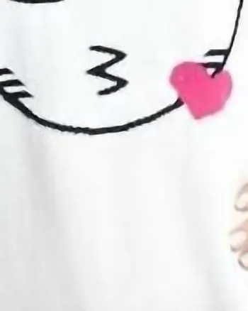 Cat Kiss Graphic Sweater in White/Black | White/Black