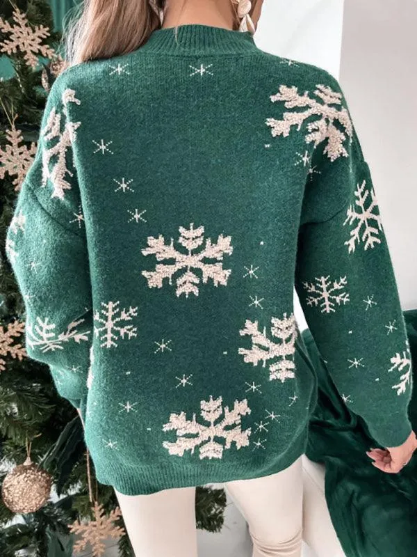 Charming Snowflake Holiday Sweater for Women: Celebrate in Comfort and Style