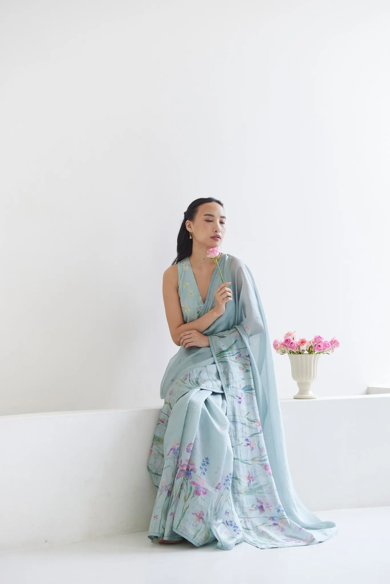 Cherished Times Seafoam Saree