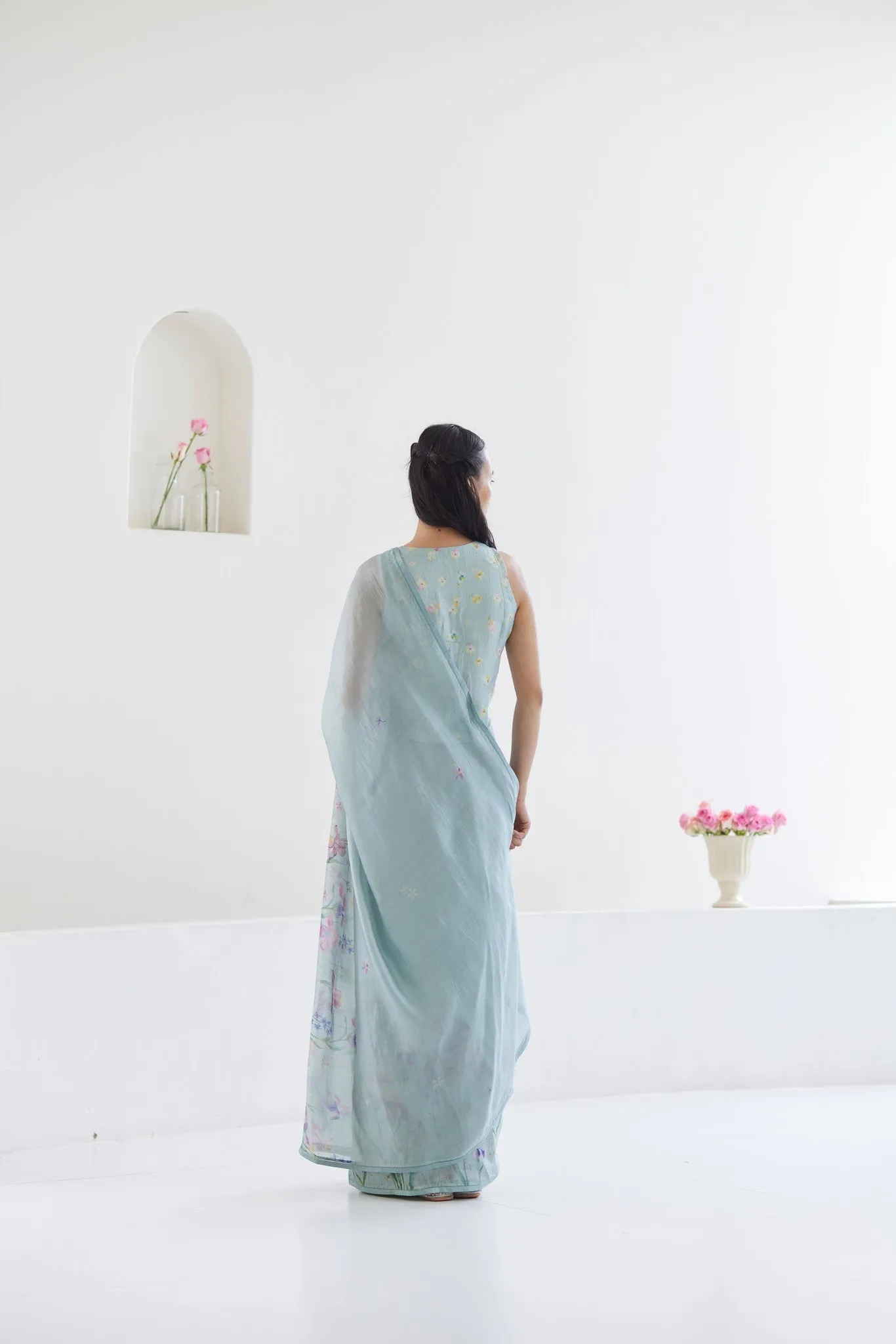 Cherished Times Seafoam Saree