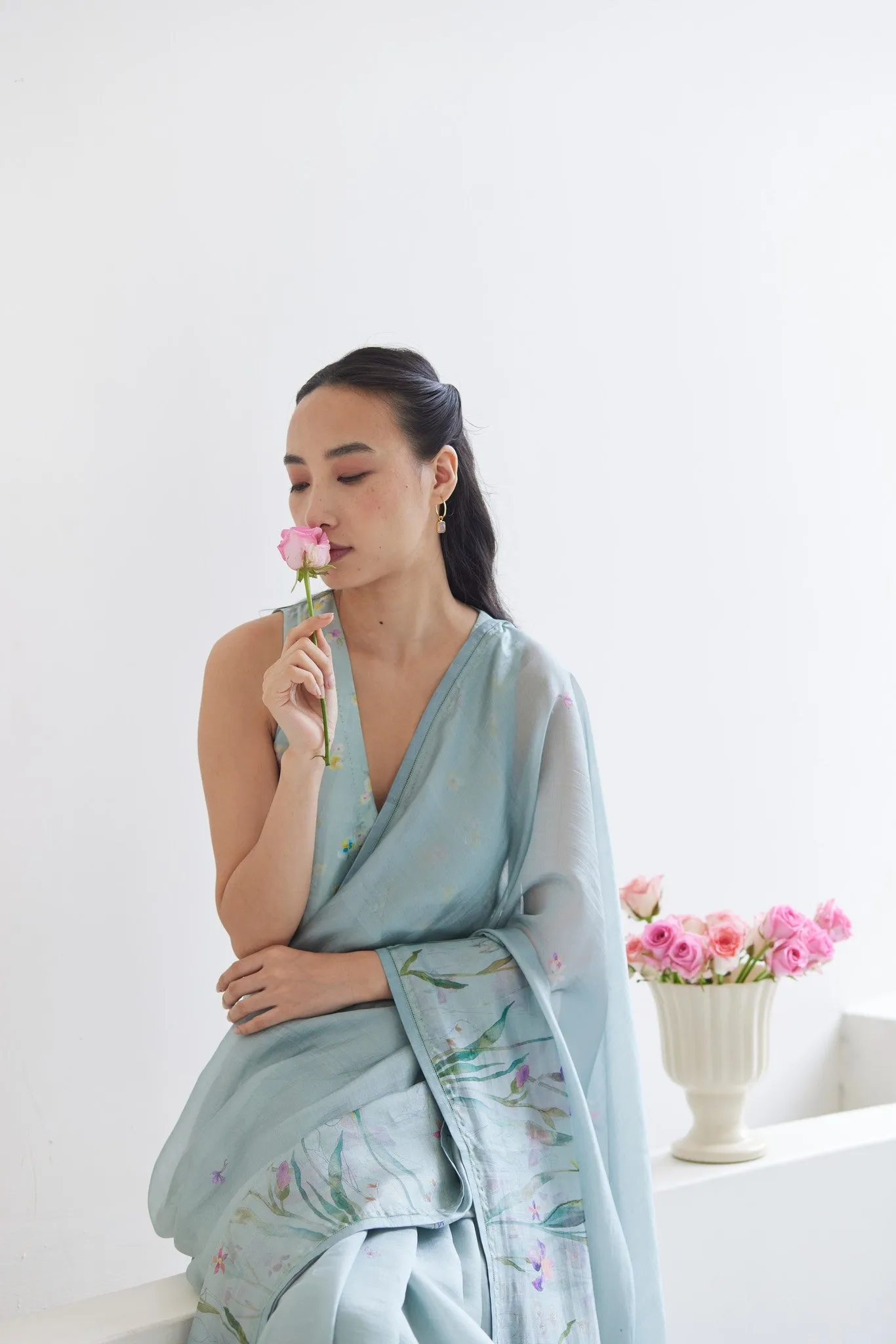 Cherished Times Seafoam Saree