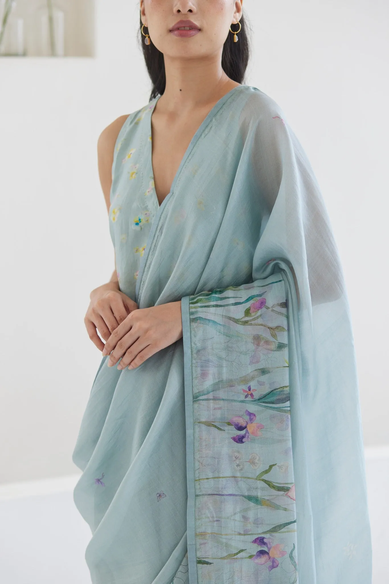 Cherished Times Seafoam Saree