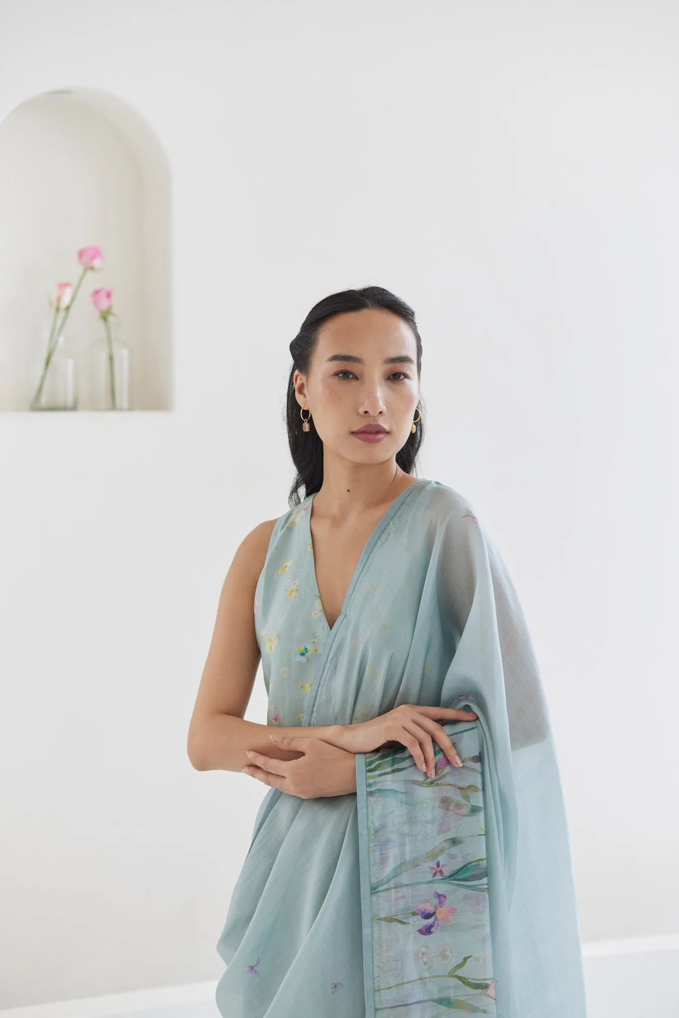 Cherished Times Seafoam Saree