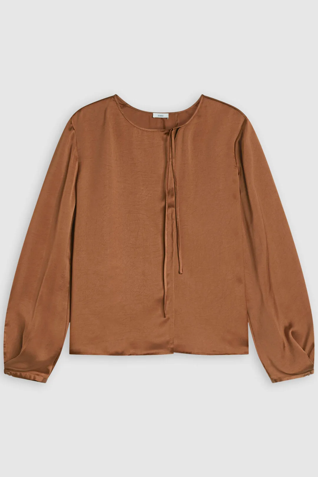 CLOSED WOMENS SLEEK TWILL BLOUSE - AUBURN