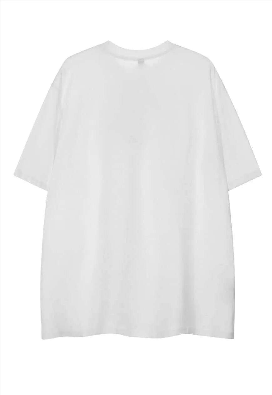 Clown print t-shirt circus tee tiger animal retro top white