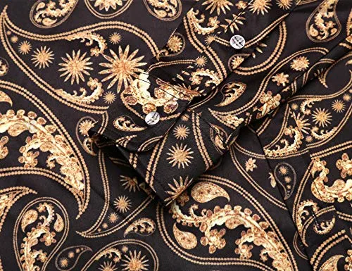 Daupanzees Mens Long Sleeve Fashion Luxury Design Print Dress Shirt at Amazon Menâs Clothing store: