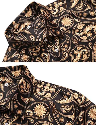 Daupanzees Mens Long Sleeve Fashion Luxury Design Print Dress Shirt at Amazon Menâs Clothing store: