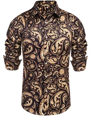 Daupanzees Mens Long Sleeve Fashion Luxury Design Print Dress Shirt at Amazon Menâs Clothing store: