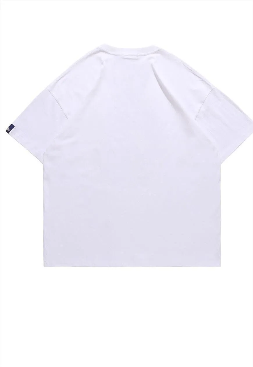 Doberman print t-shirt retro Pinscher tee punk dog top white