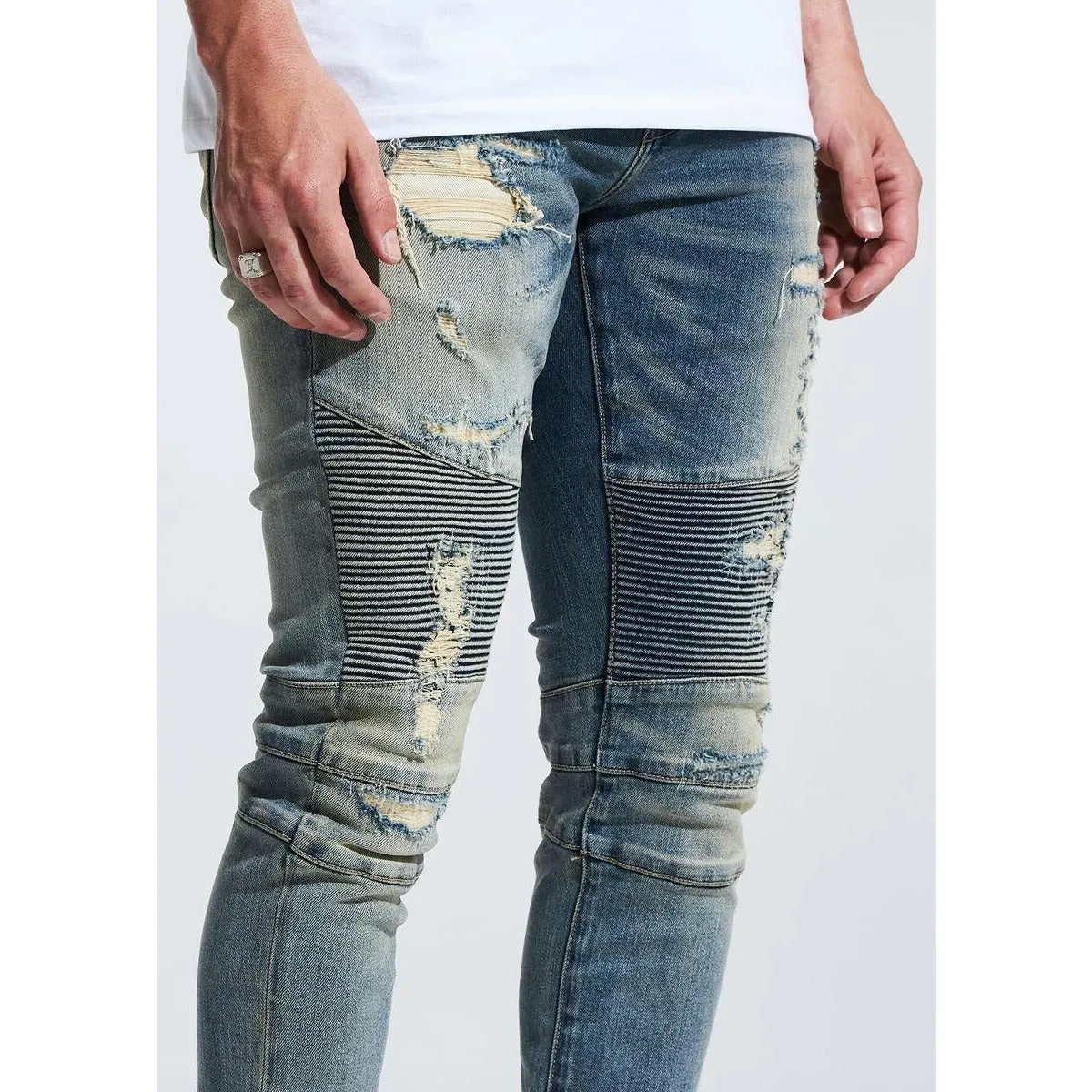 Embellish FB9 Blue Biker Denim Jeans (EMBHOL21-1-11)