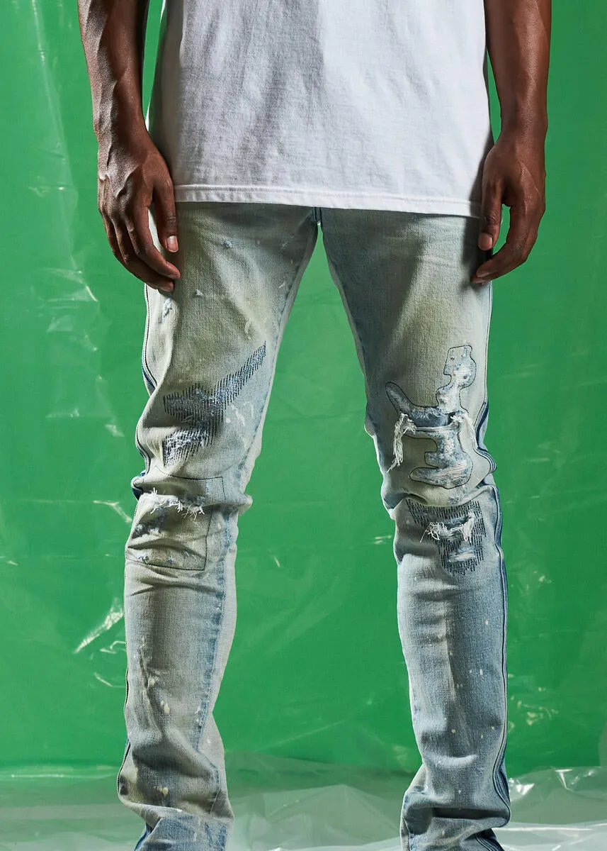 Embellish Kayden Light Blue Wash Denim Jeans (EMBSPR24-020)