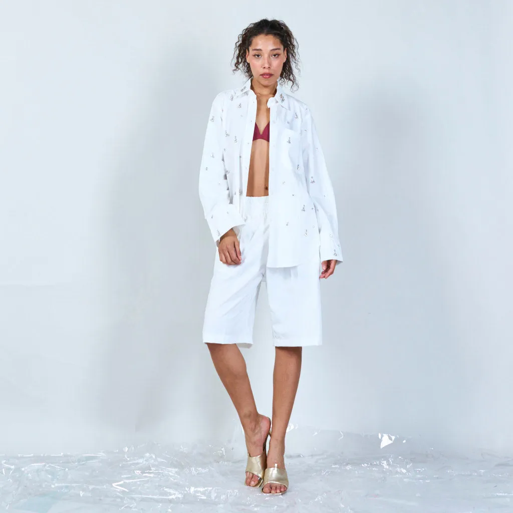 Embellished oversized shirt wholesale