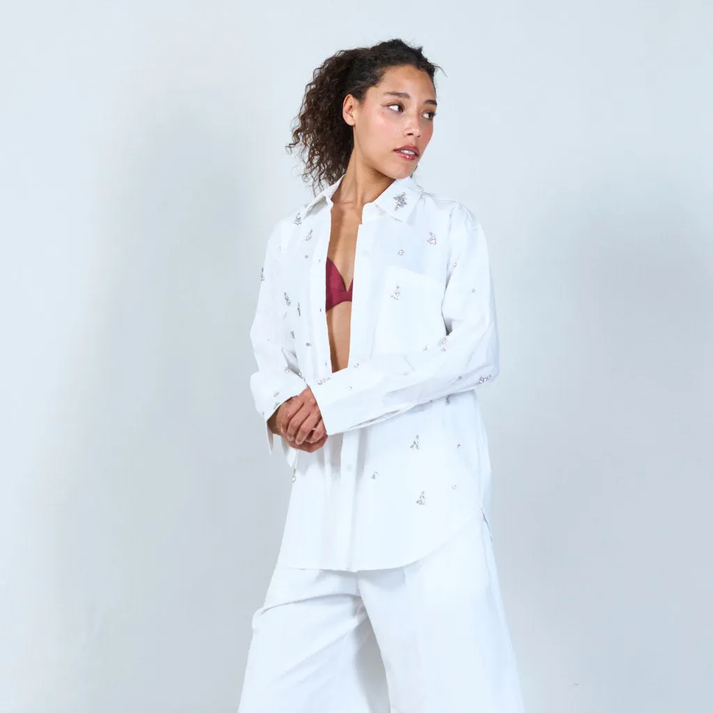 Embellished oversized shirt wholesale