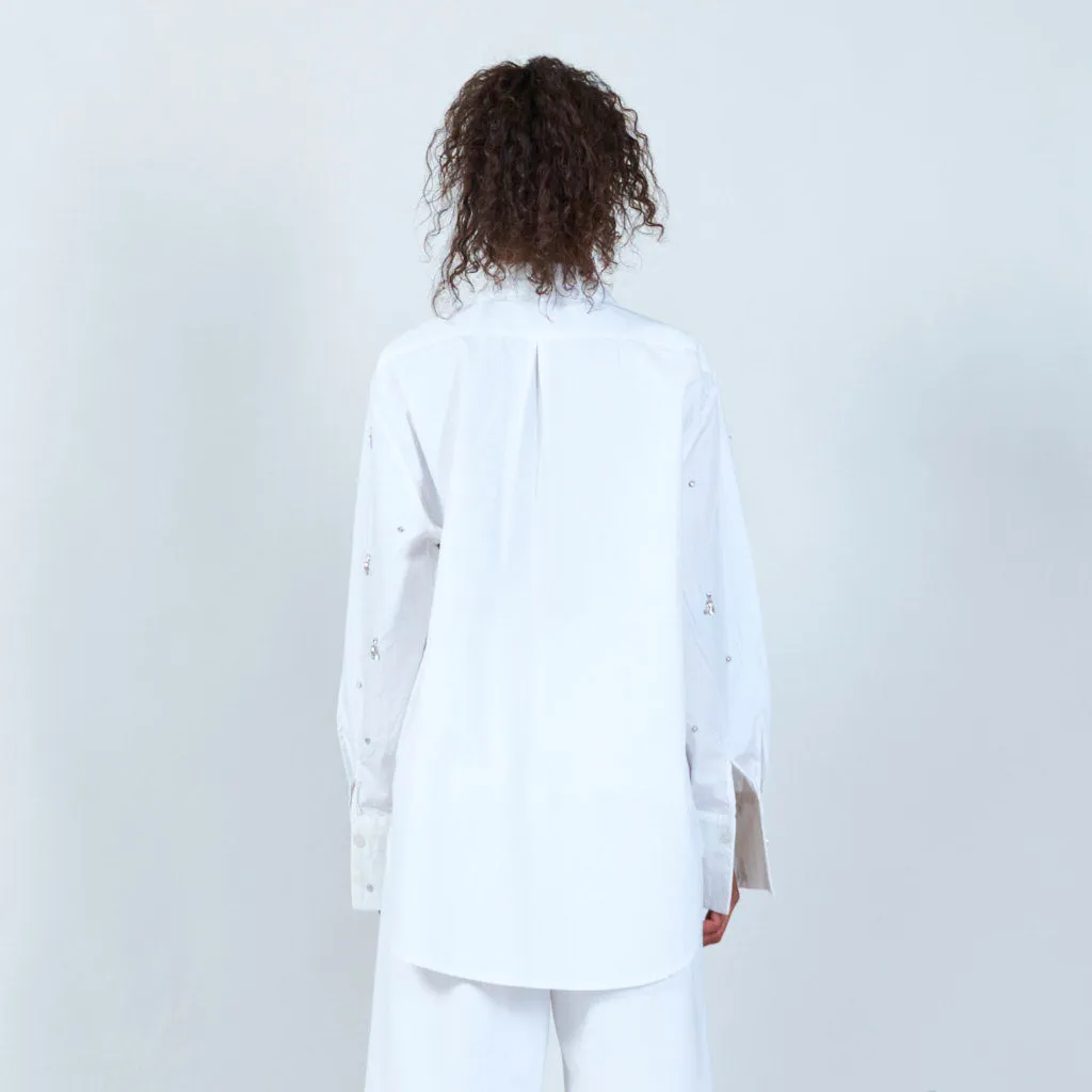 Embellished oversized shirt wholesale