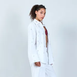 Embellished oversized shirt wholesale