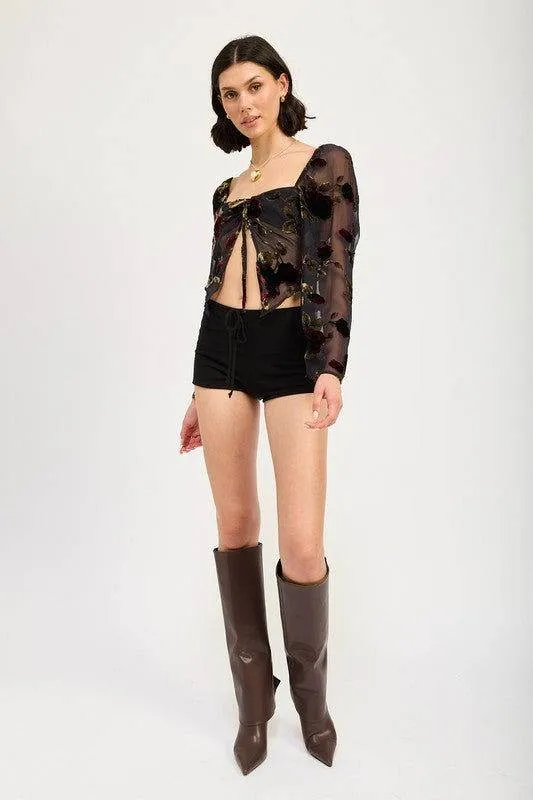 Emory Park Floral Flyaway Sleeve Top