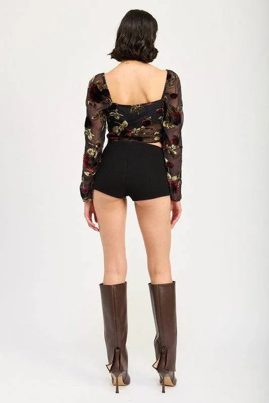 Emory Park Floral Flyaway Sleeve Top