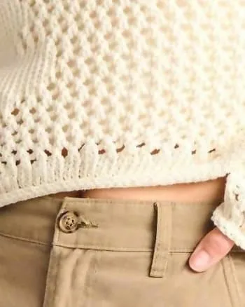 Floral Crotchet Sweater in Ivory | Ivory