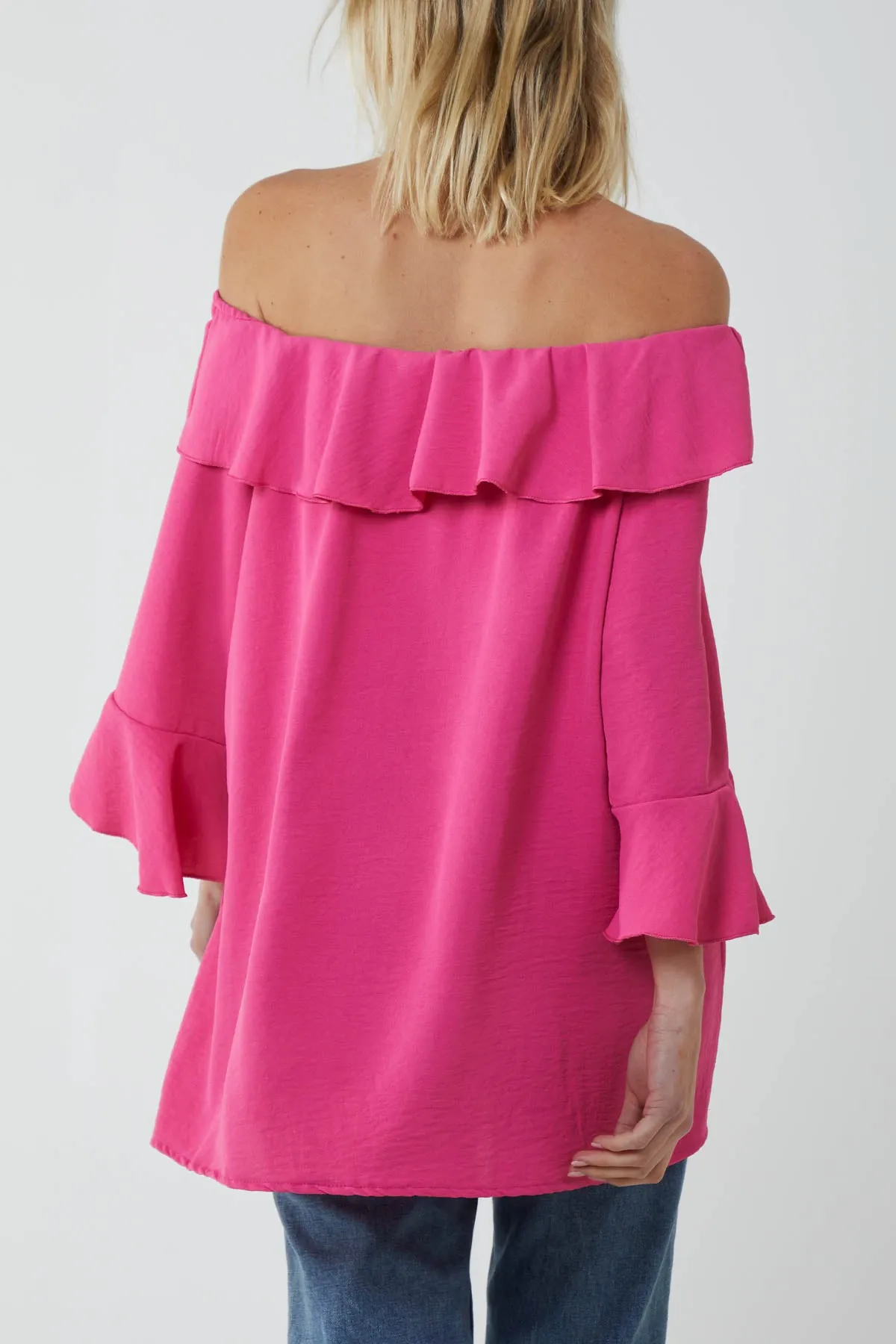 Flounce Bardot Oversized Blouse