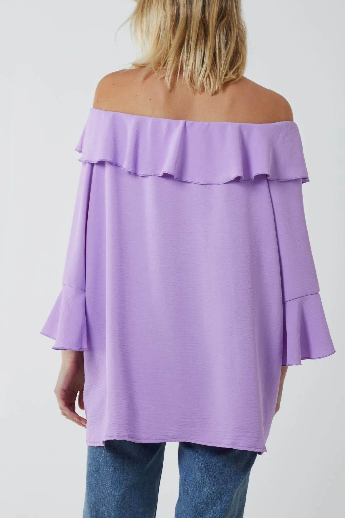 Flounce Bardot Oversized Blouse