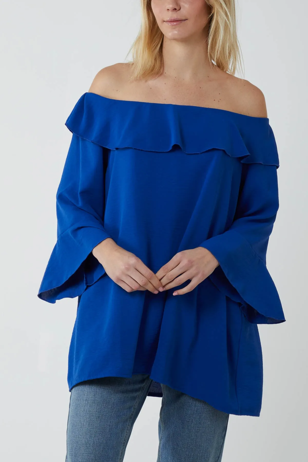 Flounce Bardot Oversized Blouse
