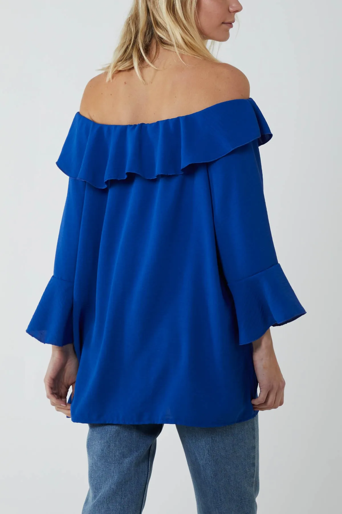 Flounce Bardot Oversized Blouse