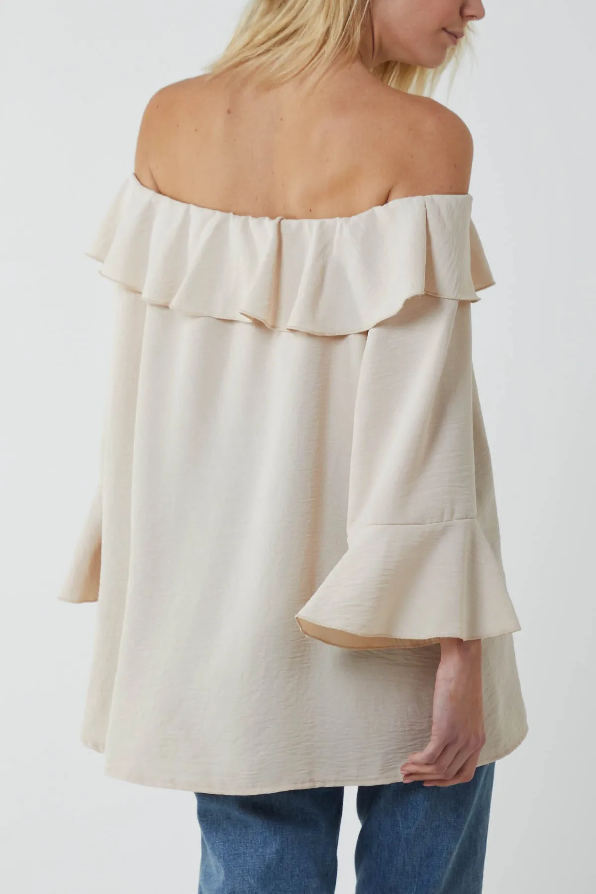 Flounce Bardot Oversized Blouse