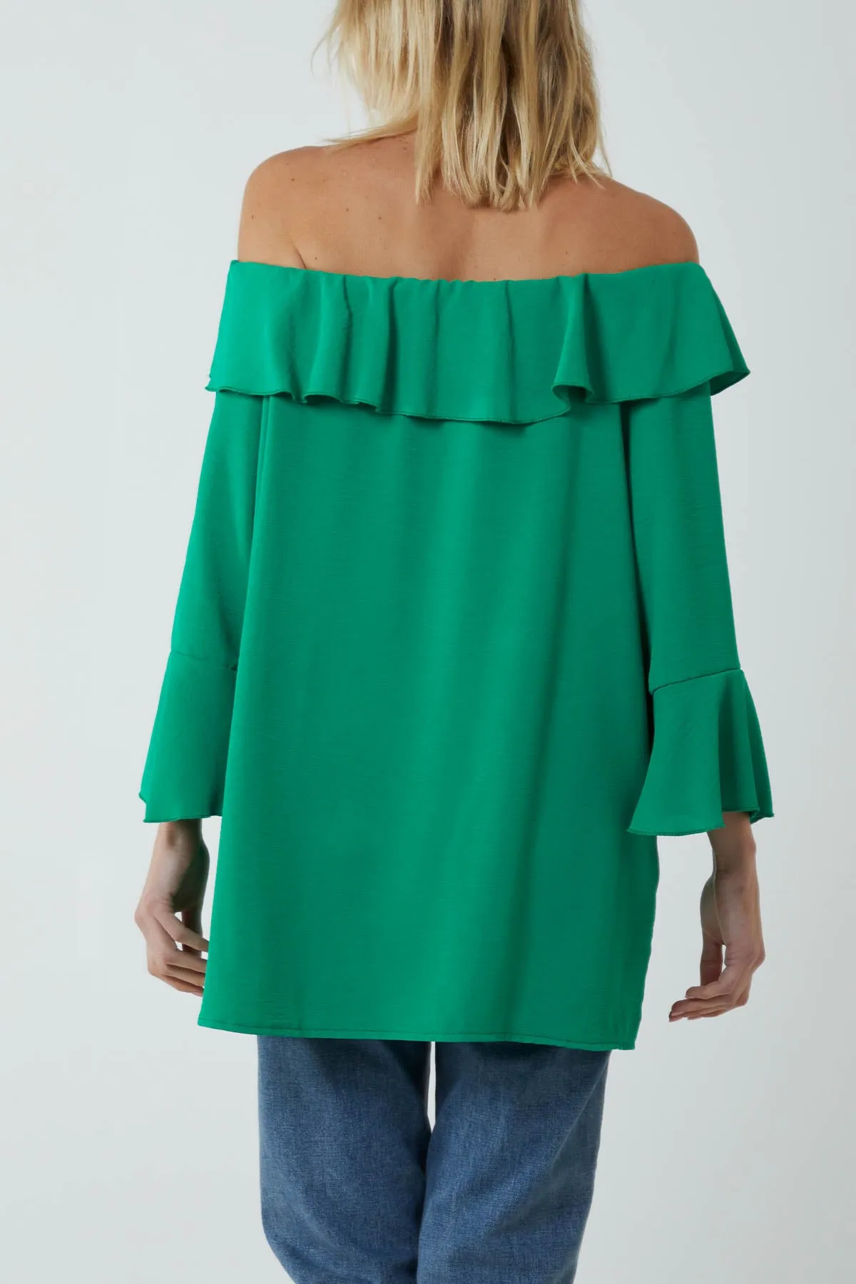 Flounce Bardot Oversized Blouse