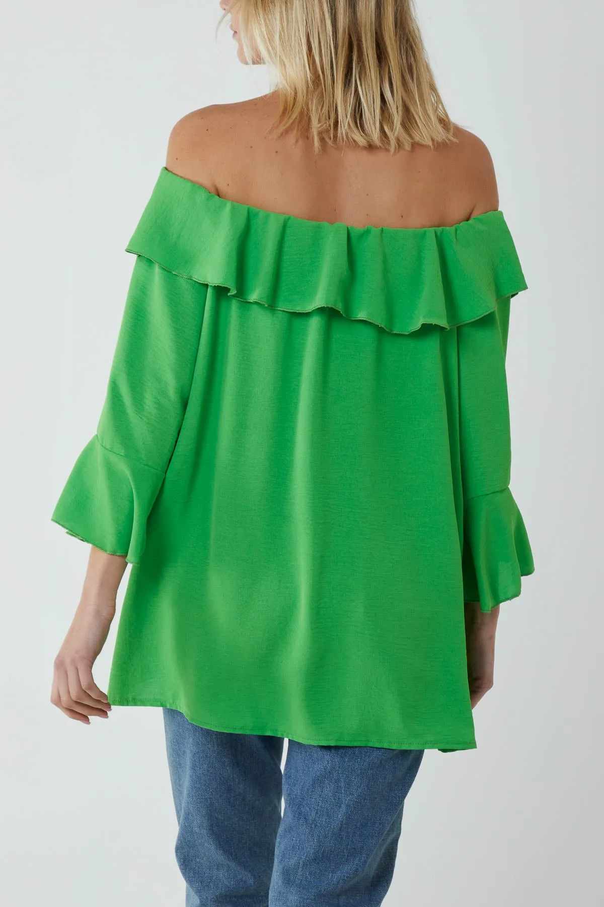 Flounce Bardot Oversized Blouse