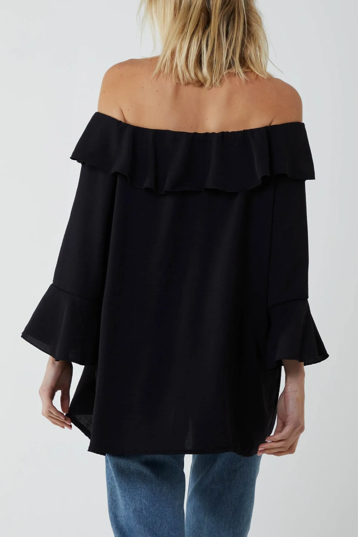 Flounce Bardot Oversized Blouse