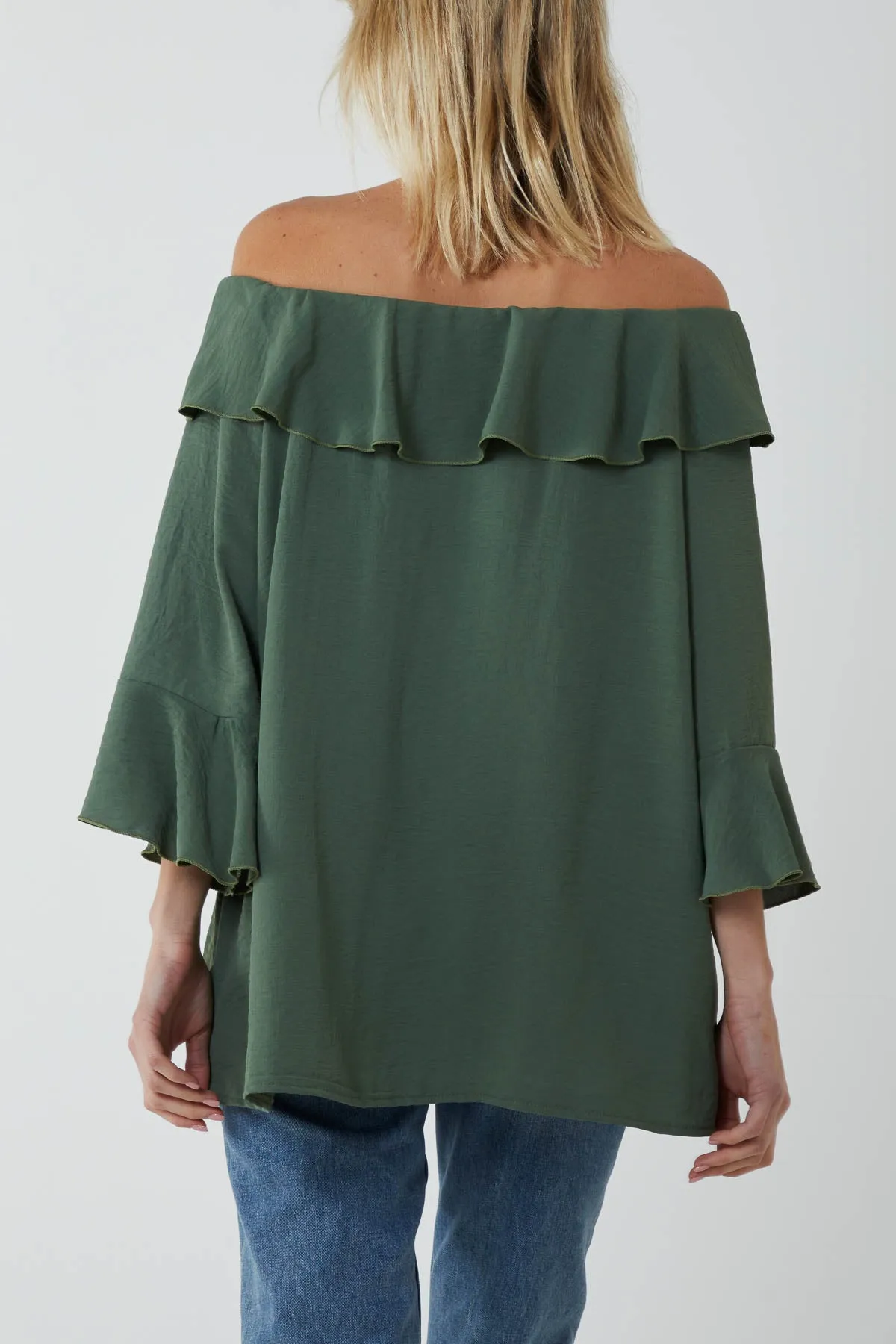 Flounce Bardot Oversized Blouse
