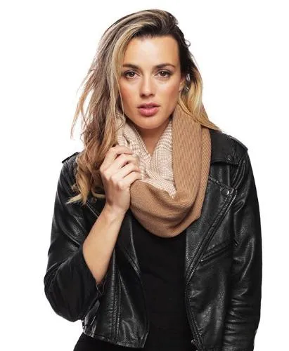 Glen Check Half-Knit Infinity Scarf
