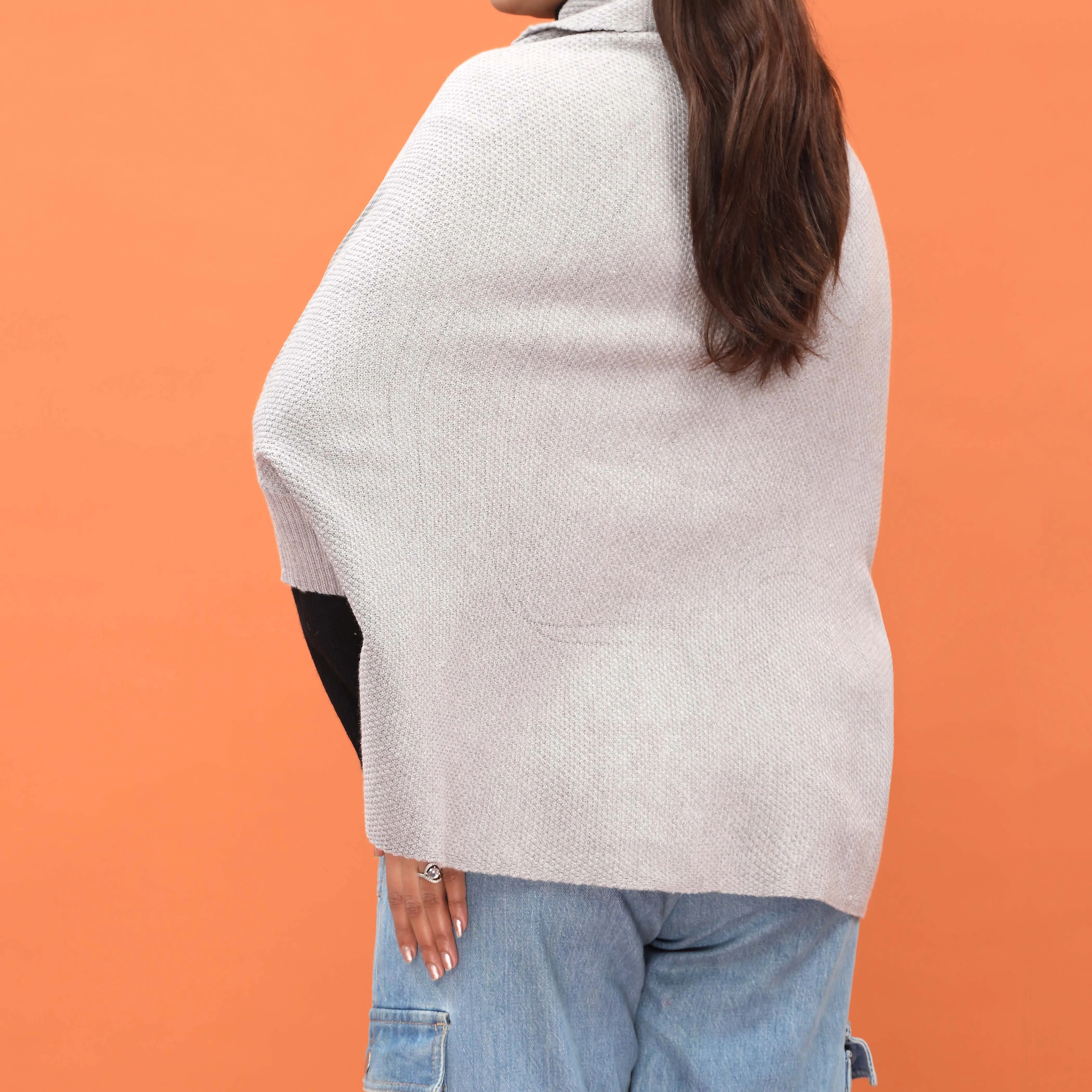 Grey Acrylic Winter Sweater PW4872