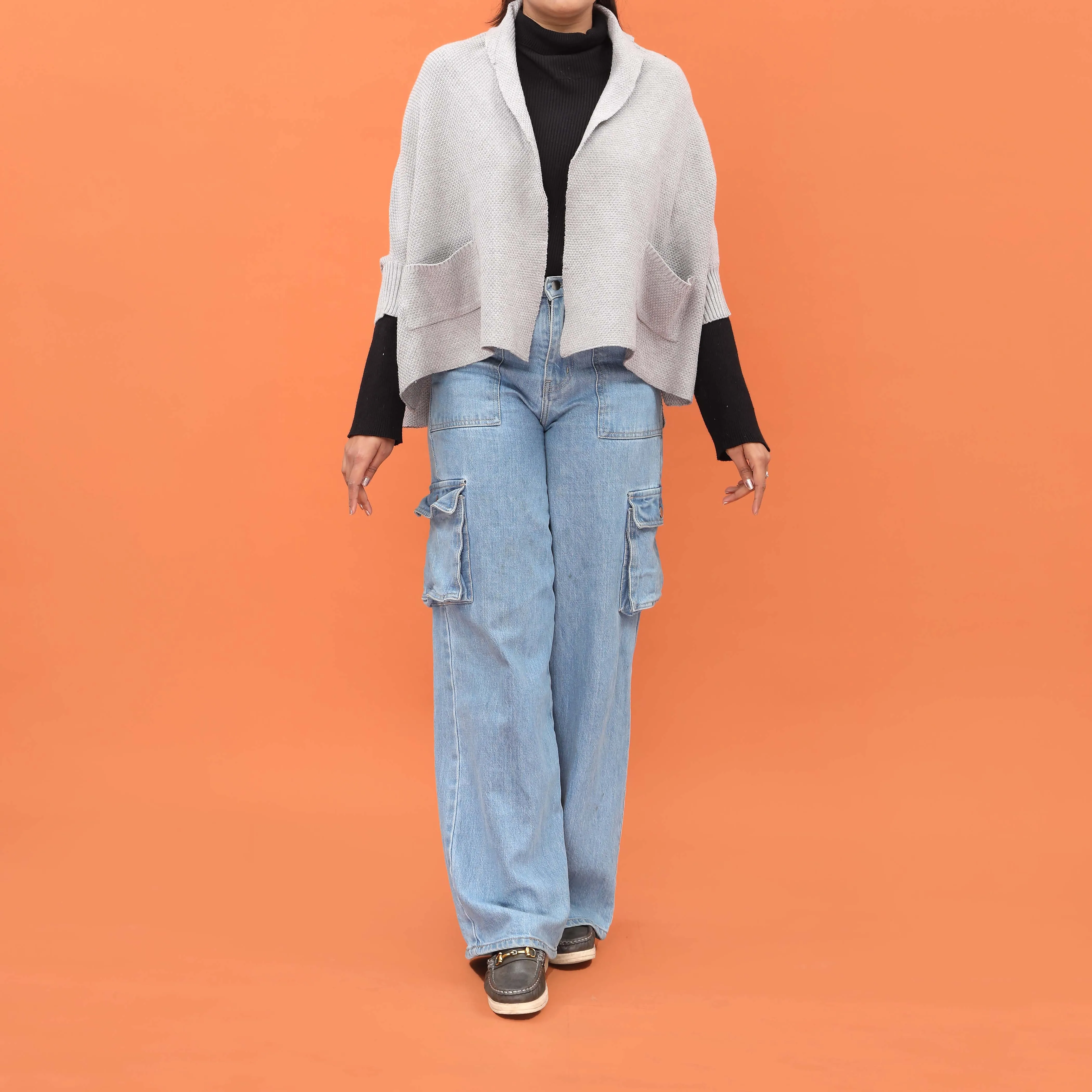 Grey Acrylic Winter Sweater PW4872