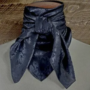 Gun Metal Grey Jacquard Silk Scarf