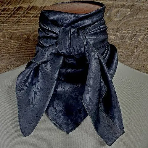 Gun Metal Grey Jacquard Silk Scarf