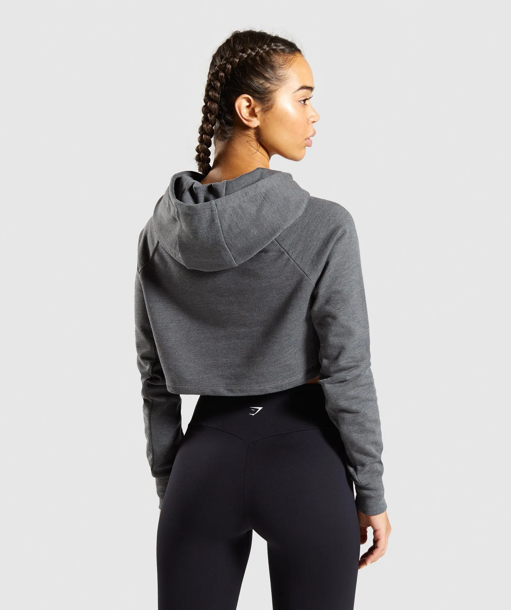 Gymshark Training Cropped Hoodie - Charcoal