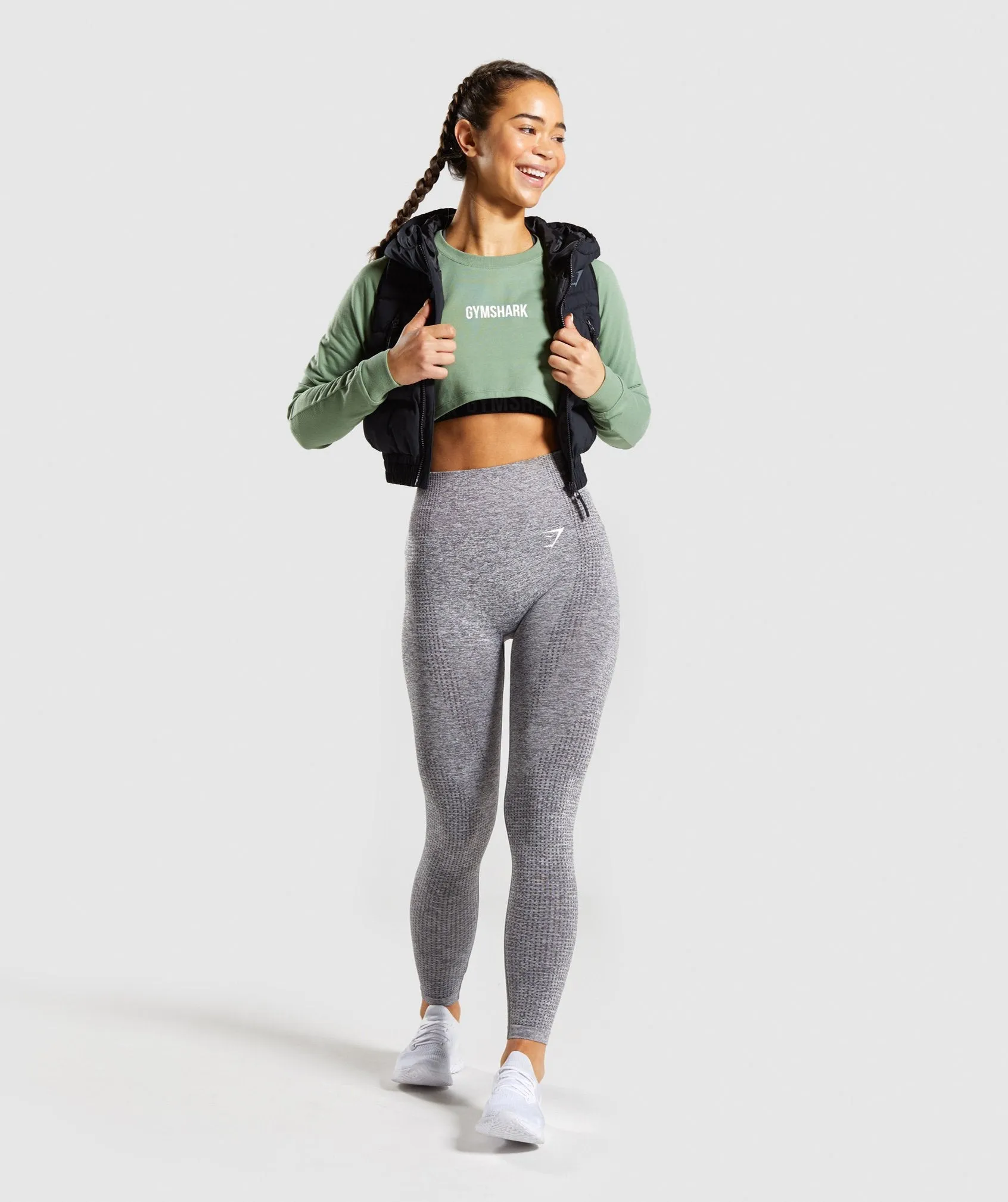 Gymshark Training Cropped Sweater - Green
